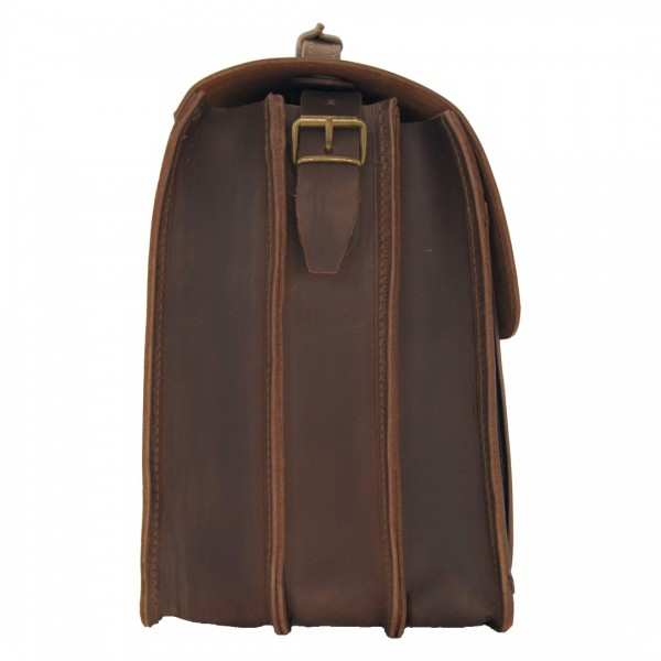 Laptop bag DA VINCI 1.0 of brown organic leather Laptop bag DA VINCI 1.0 of brown organic leather