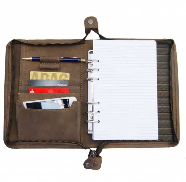 Brown leather ring folder GROPIUS Brown leather ring folder GROPIUS