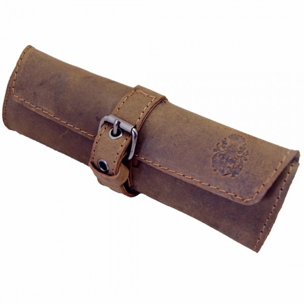 Pencil case HOMER of brown leather Pencil case HOMER of brown leather