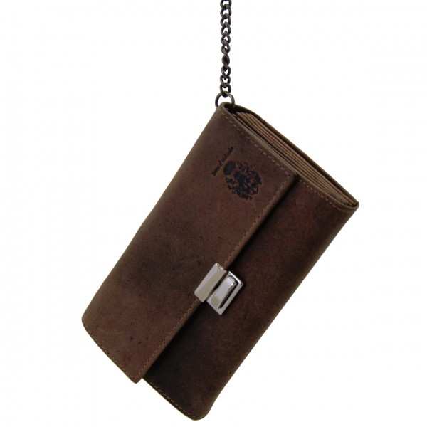 Waiter's purse TRUMP of brown leather with removable chain Waiter's purse TRUMP of brown leather with removable chain