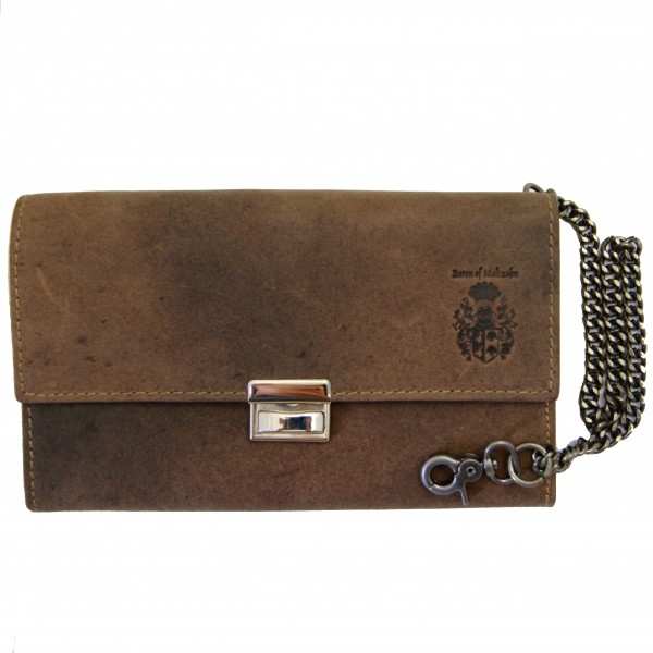 Waiter's purse TRUMP of brown leather with removable chain Waiter's purse TRUMP of brown leather with removable chain