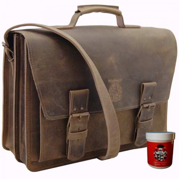 Briefcase HERTZ of brown leather Briefcase HERTZ of brown leather