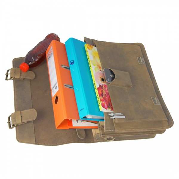 Brown leather shoulder bag HERTZ for the office Brown leather shoulder bag HERTZ for the office