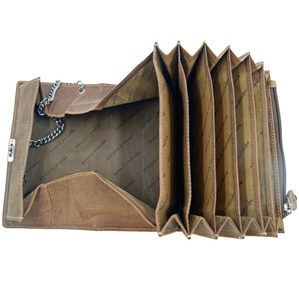 Waiter's purse TRUMP of brown leather with removable chain Waiter's purse TRUMP of brown leather with removable chain