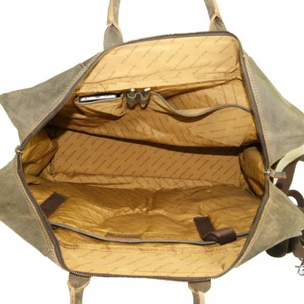 Spacious inside compartment of the leather laptop bag VAN GOGH Spacious inside compartment of the leather laptop bag VAN GOGH