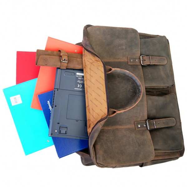 large briefcase VAN GOGH of brown leather large briefcase VAN GOGH of brown leather