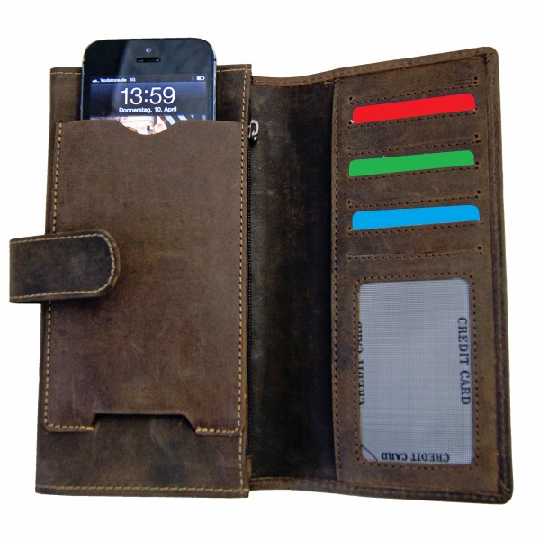 Men's wallet BERGGRUEN brown leather with iPhone-compartment Men's wallet BERGGRUEN brown leather with iPhone-compartment